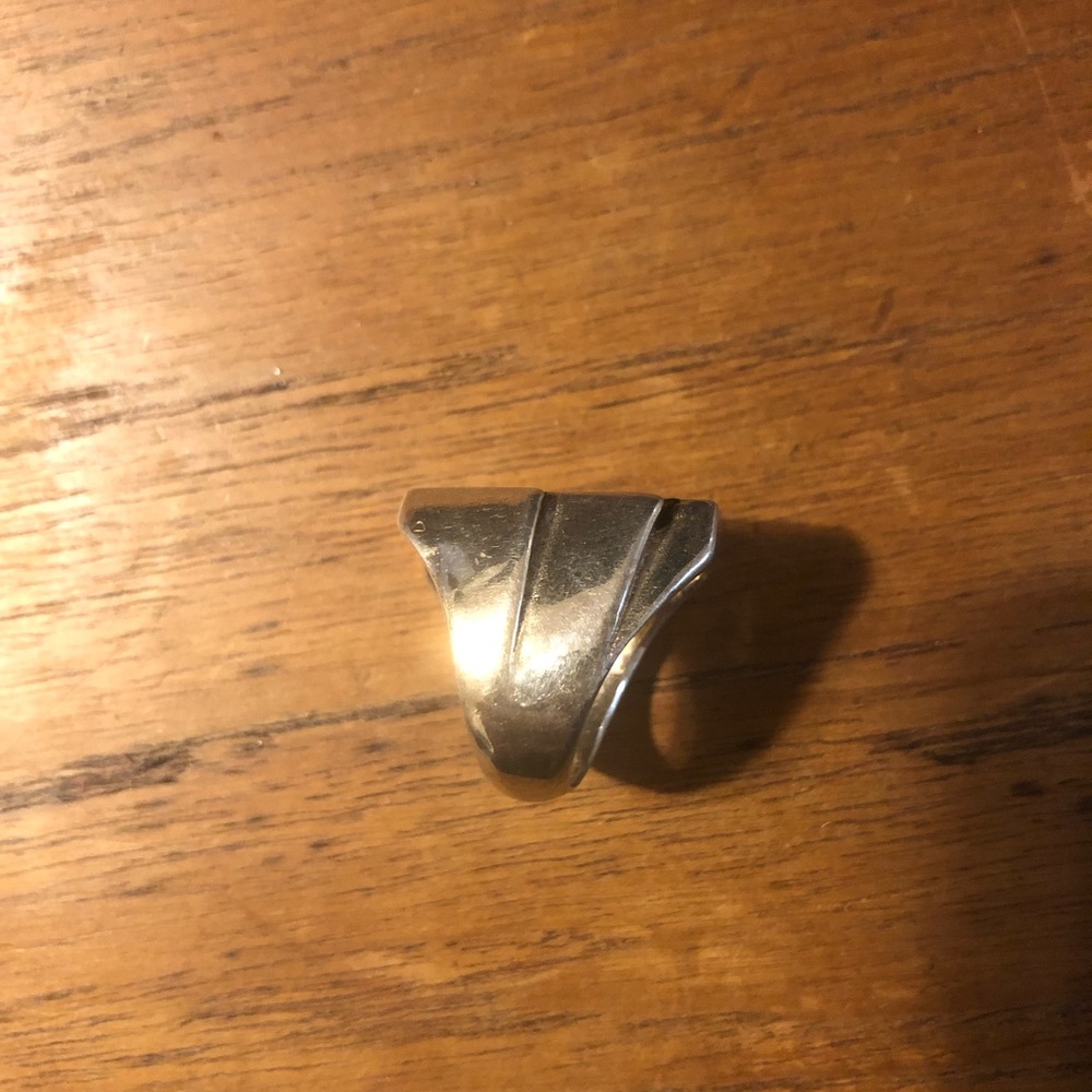 Lightning Bolt Silver Biker Ring - image 3